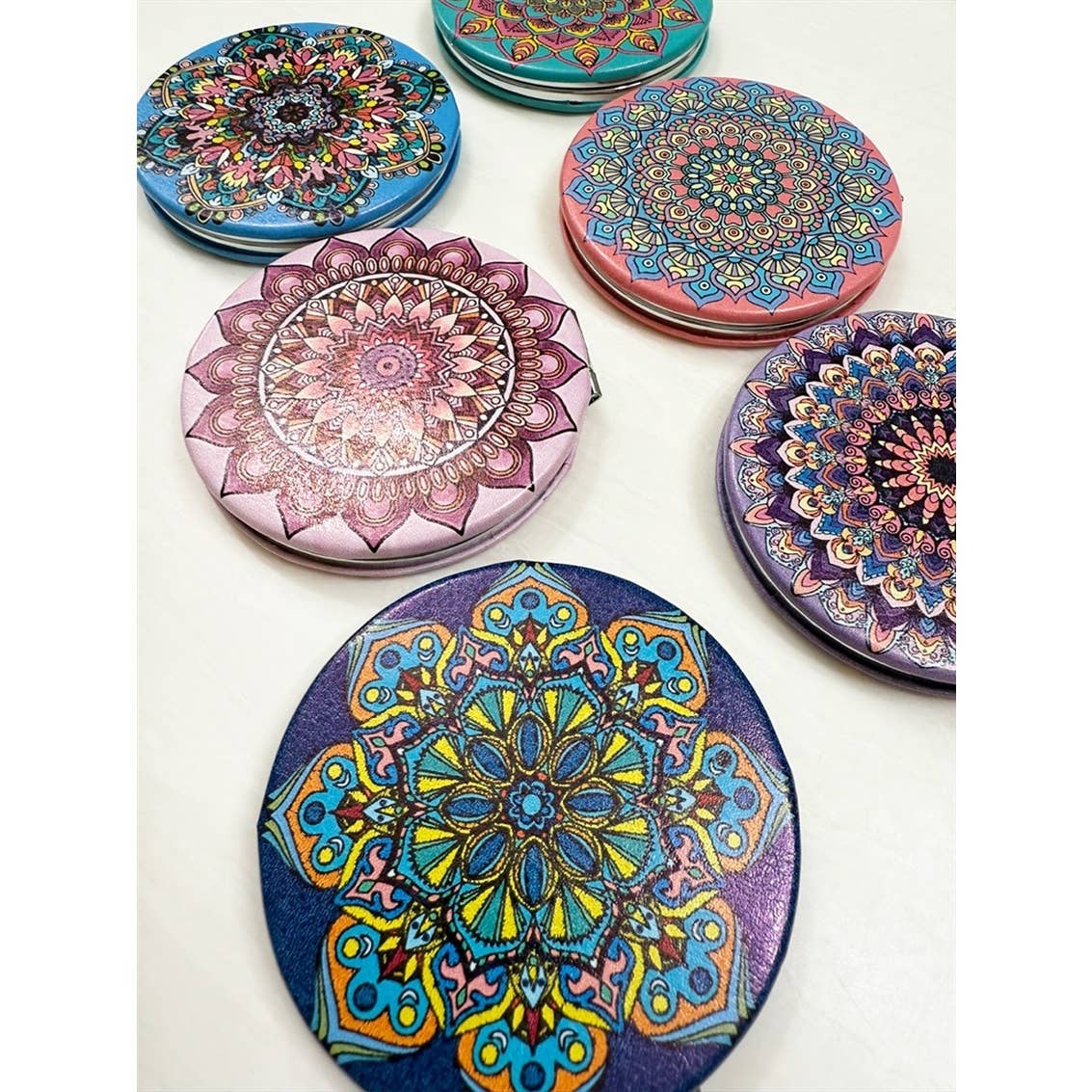 Mandala Double Sided Circle Cosmetic Mirror