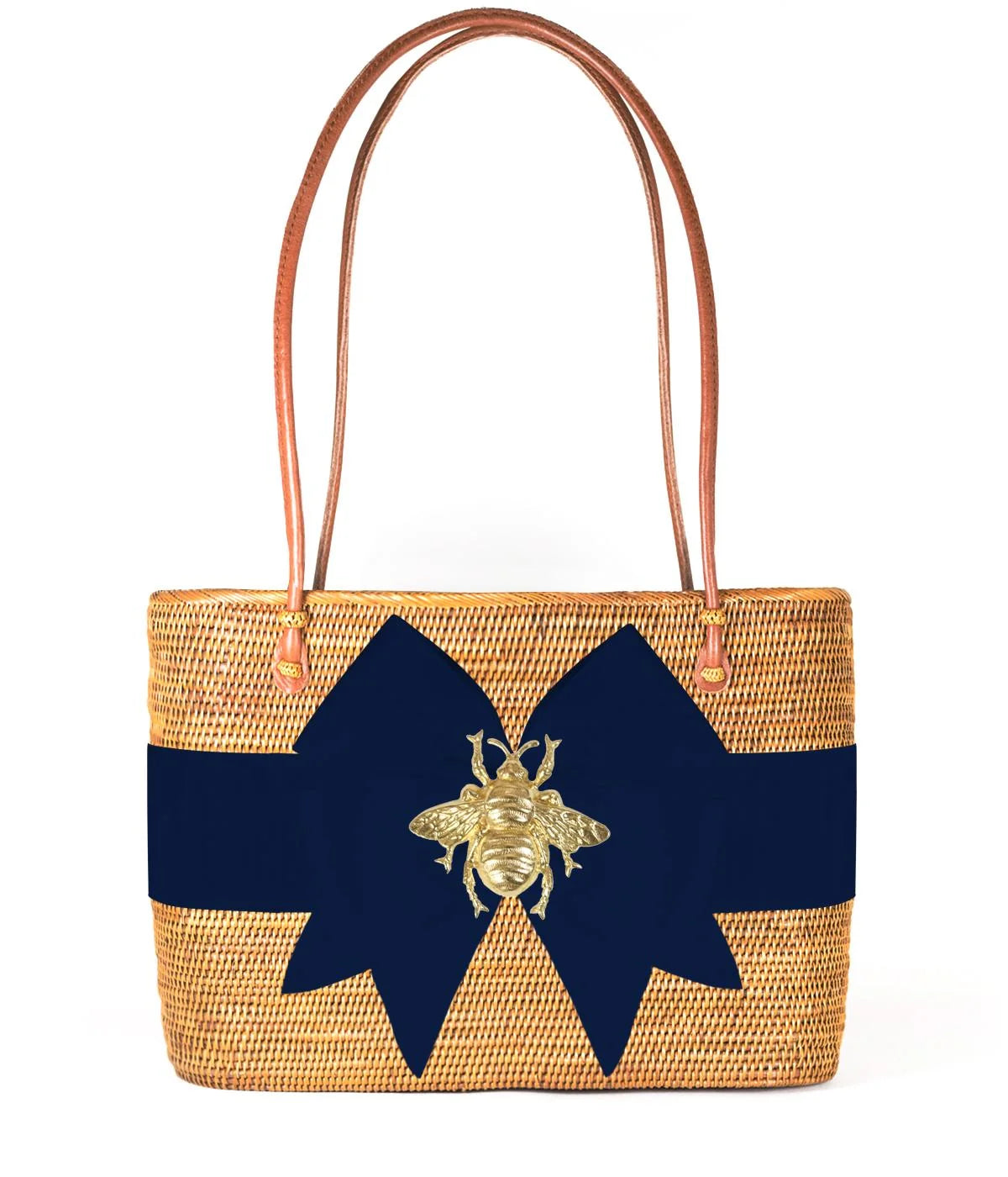 Medium Charlotte-Fluffy Bow Navy Bee