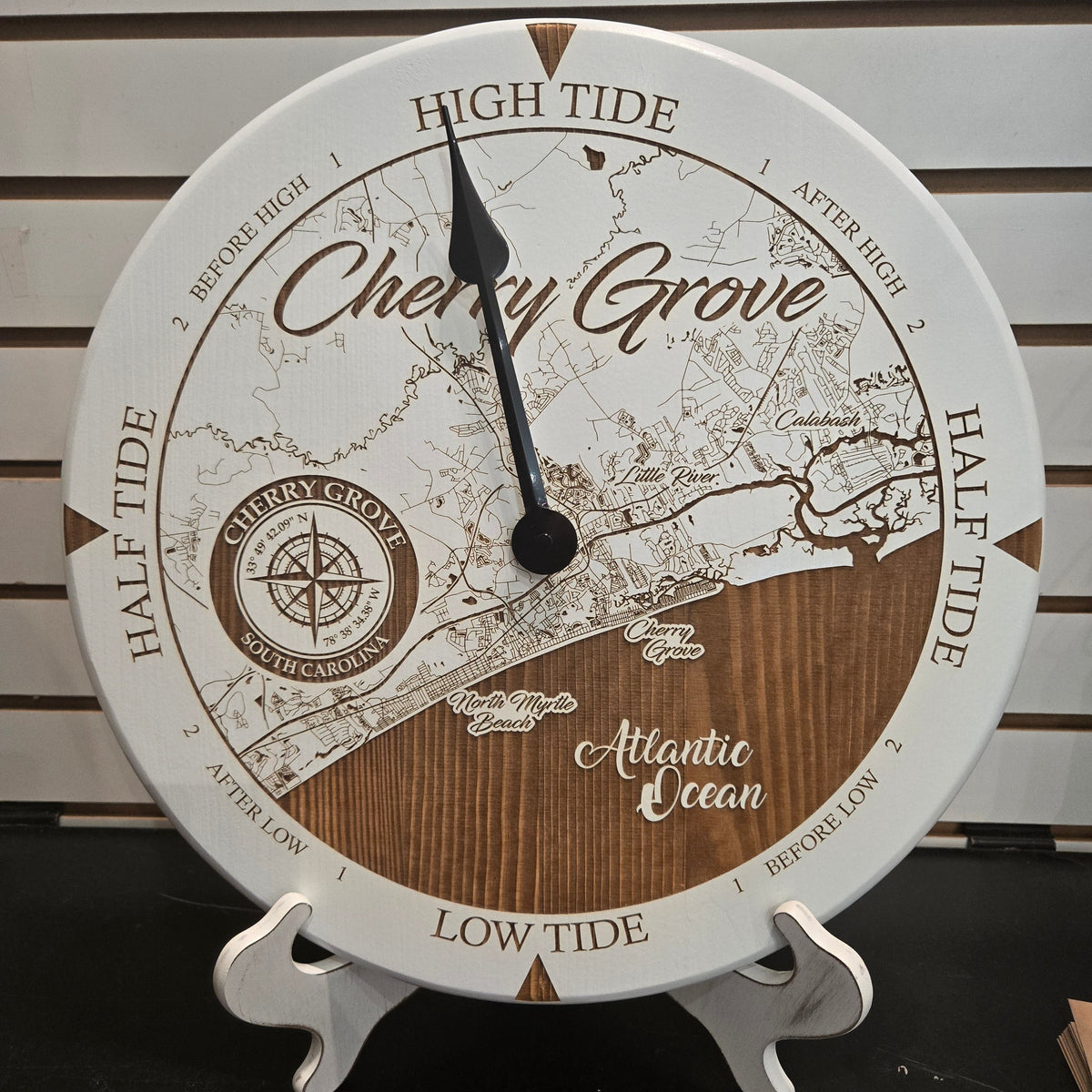 Lowcountry Tide Clock - Cherry Grove 12" White