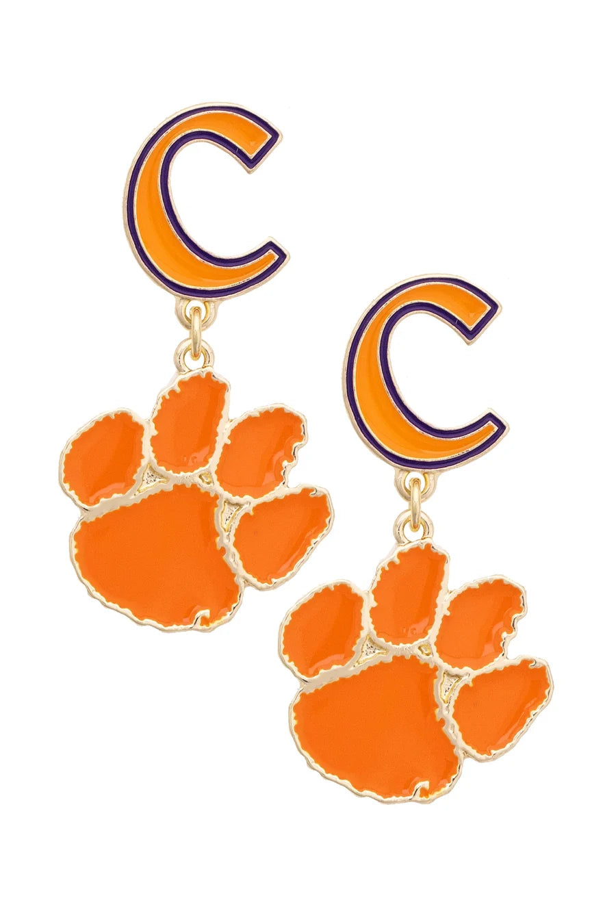 Clemson Tigers enamel drop earrings