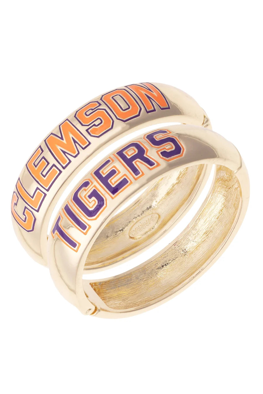 Clemson Tigers Polished Metal Hinge Bangle