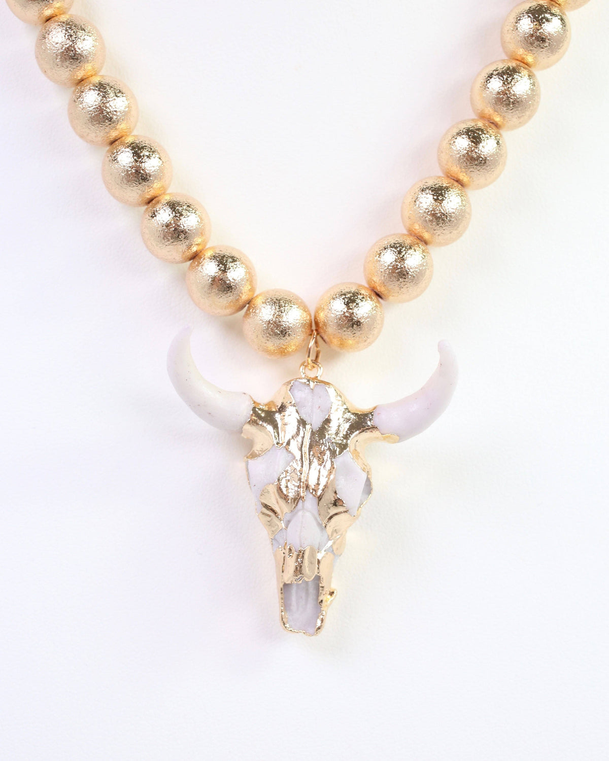 Parkes Beaded Bull Necklace by Caroline Hill