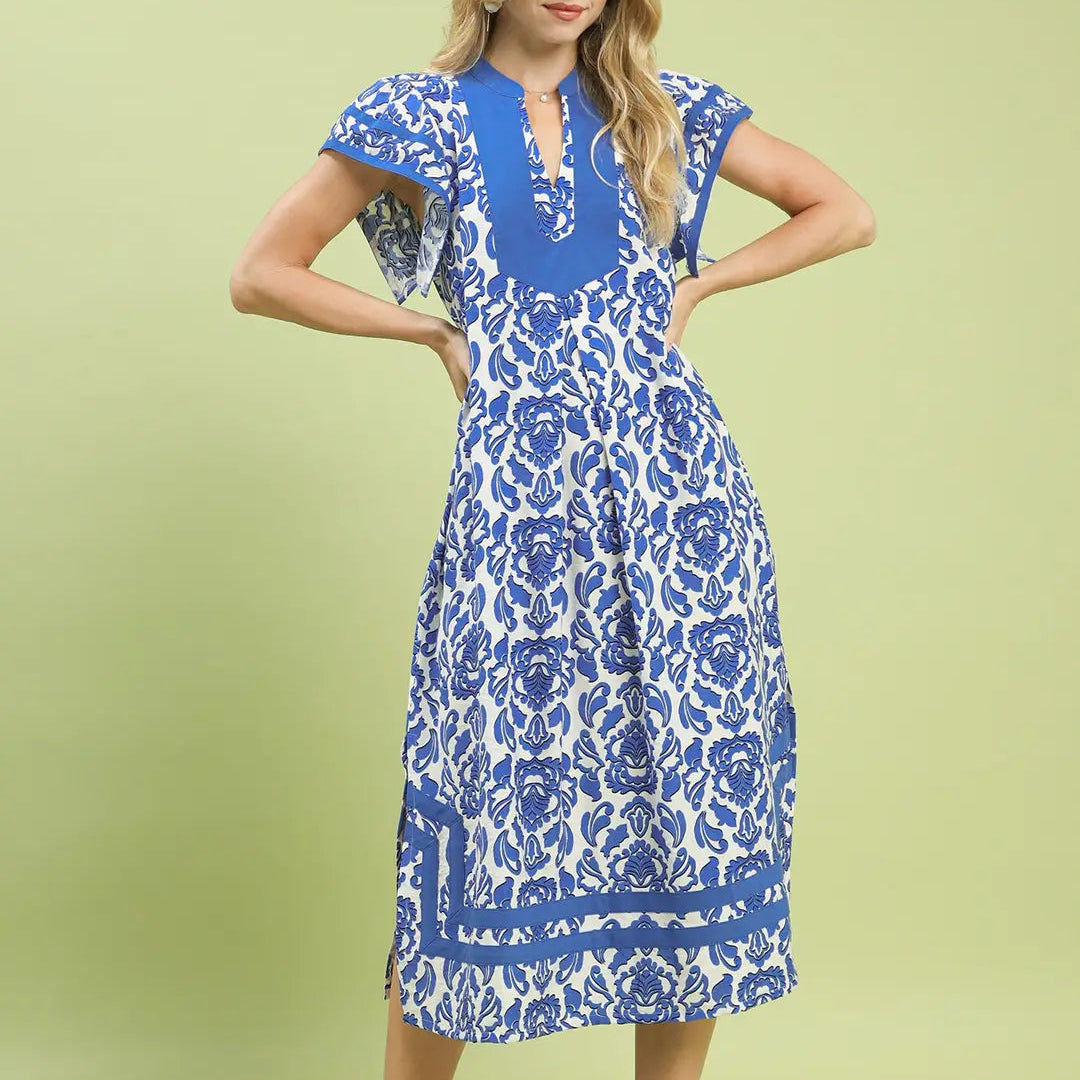Indigo Breeze Midi Dress