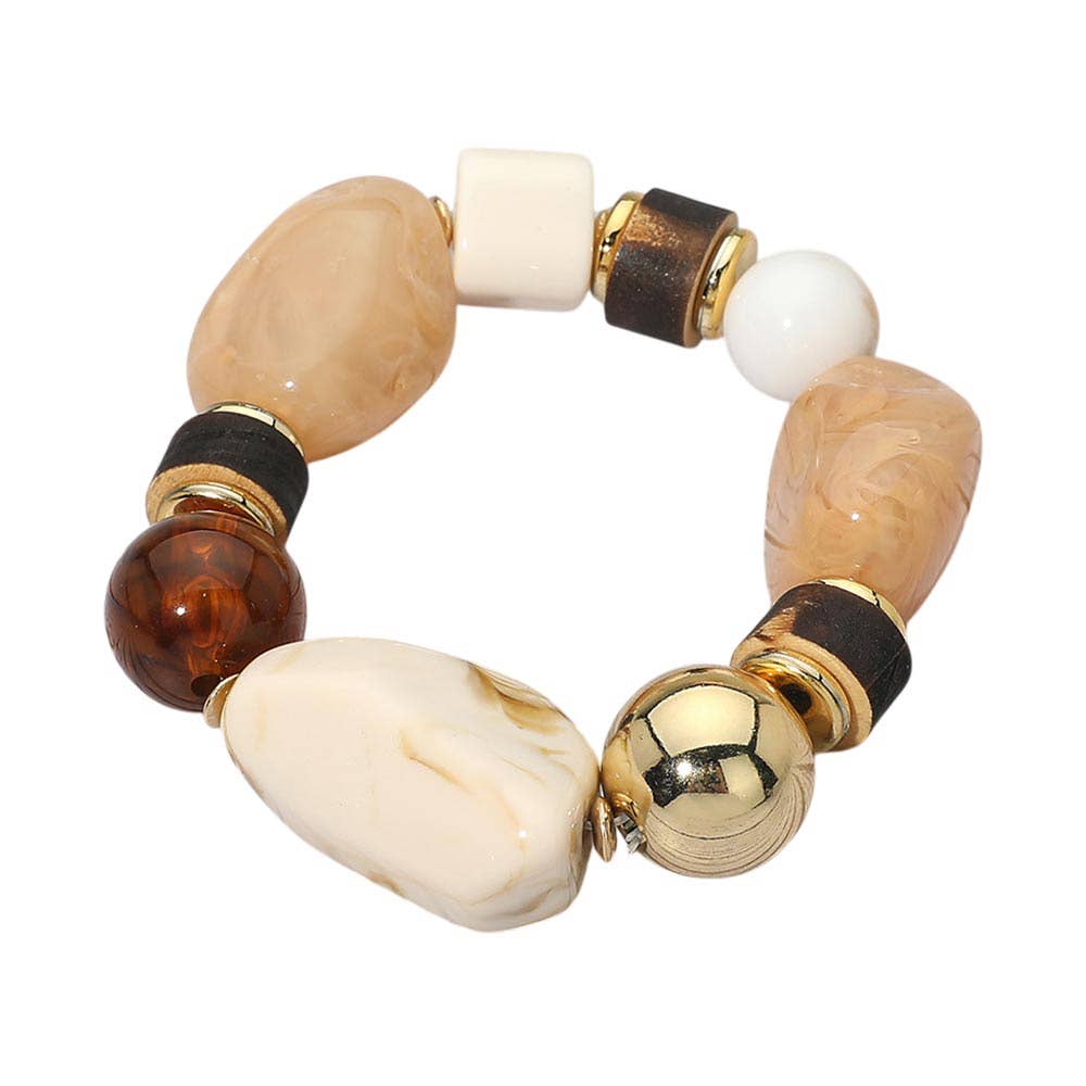 Chunky Resin Beaded Stretch Bracelet