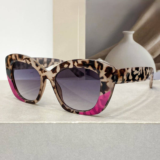Leopard Print Retro Sunglasses- Cat Eye