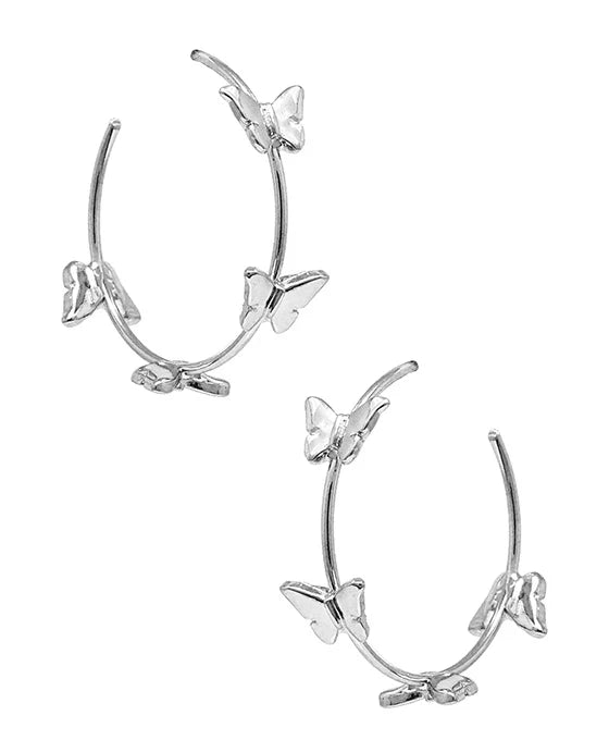 Earrings Butterfly Hoops