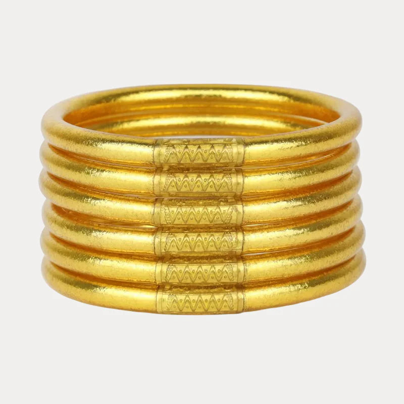 BuDhaGirl Gold All Weather Bangles (Set of 6) -Medium