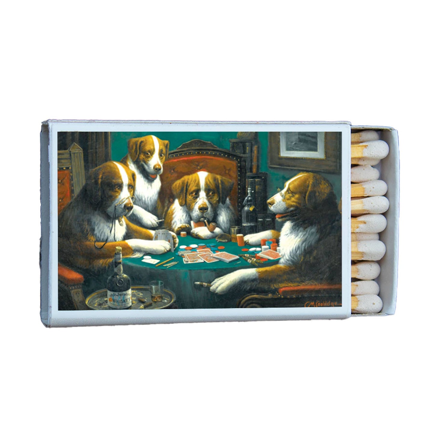Matches • Art • Dogs Playing Poker • Home Decor for Candles