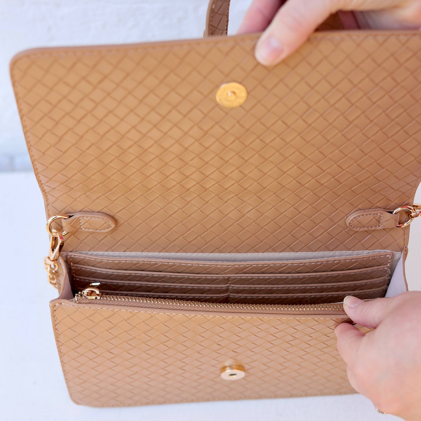 Bryn Clutch/Crossbody- Natural- by Caroline Hill