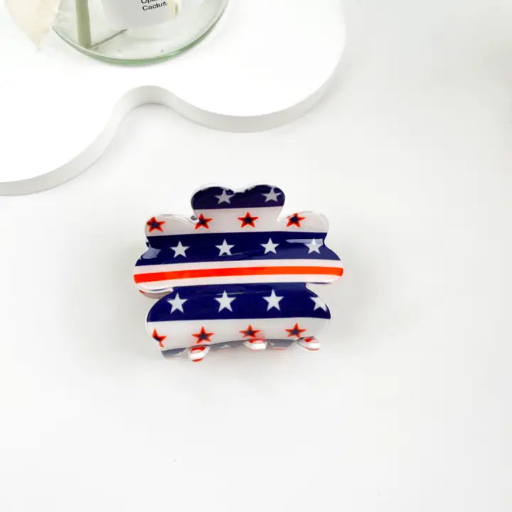 Us Flag Pattern Leaf Hair