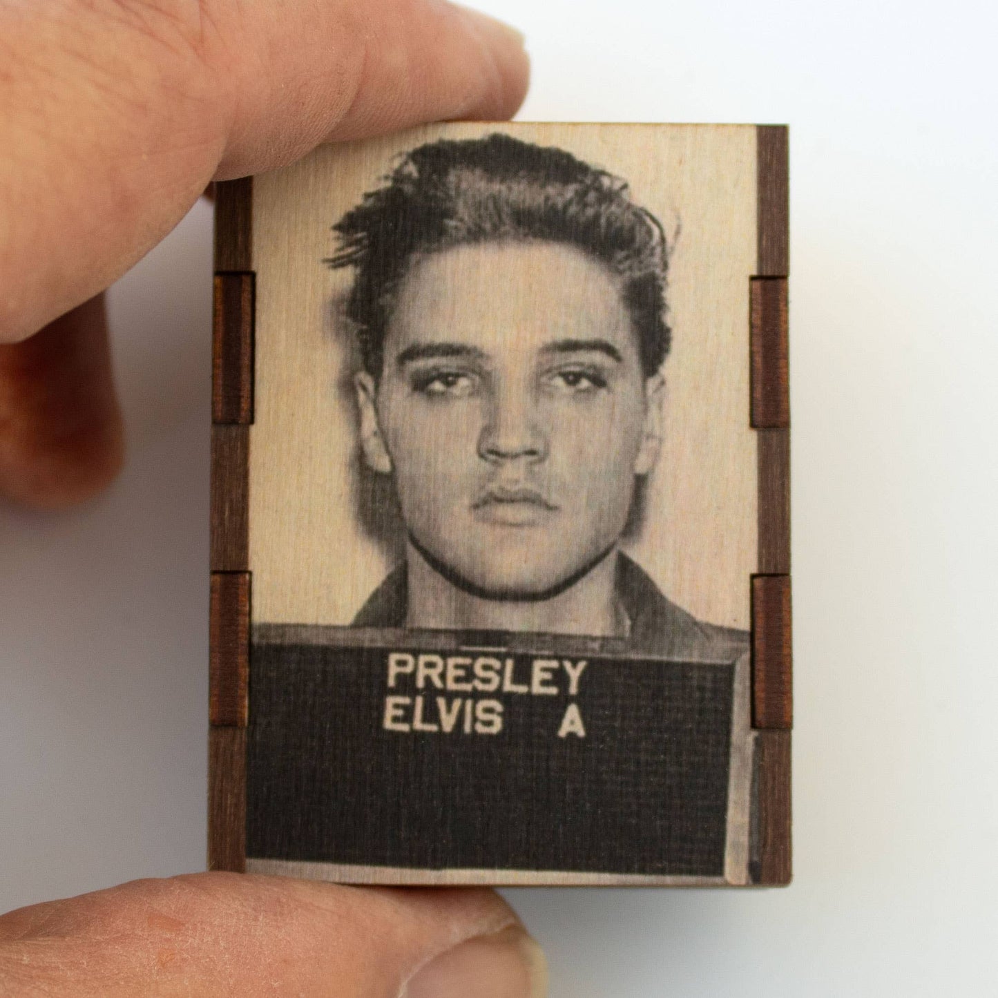 Elvis Mugshot Matches-Wooden Box
