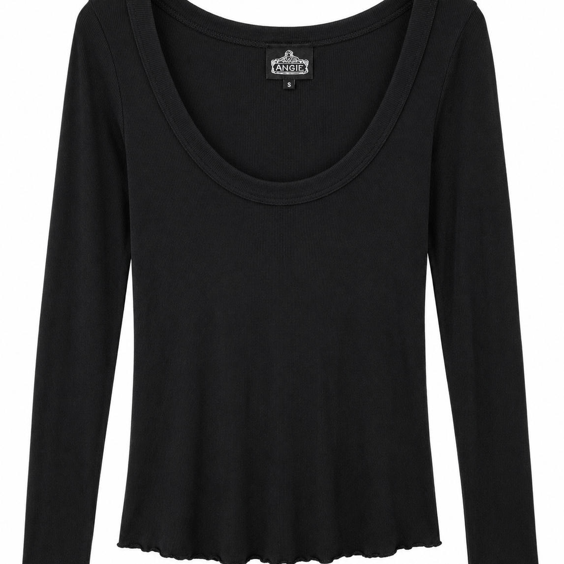 U-Neck Ribbed Tunic Top by Angie