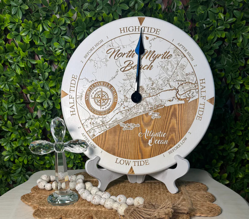 Lowcountry Tide Clock - 12 " North Myrtle Beach- White