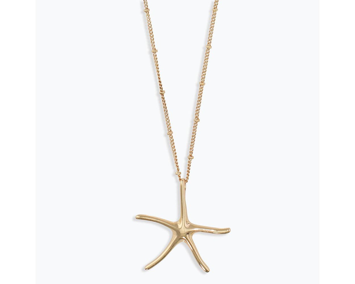 Classic Gold Starfish Pendant Necklace by Periwinkle