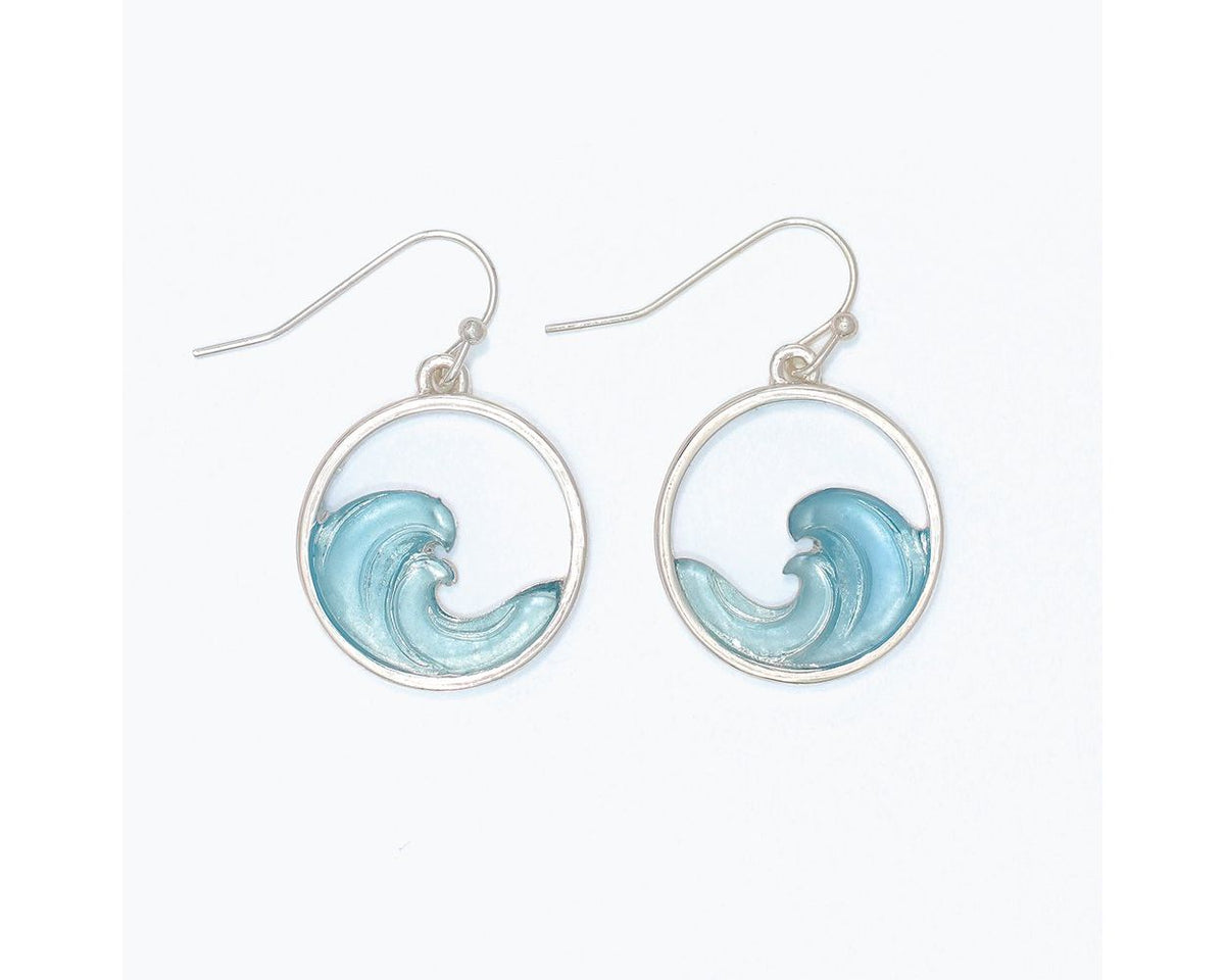 Glistening Blue Waves in Silver