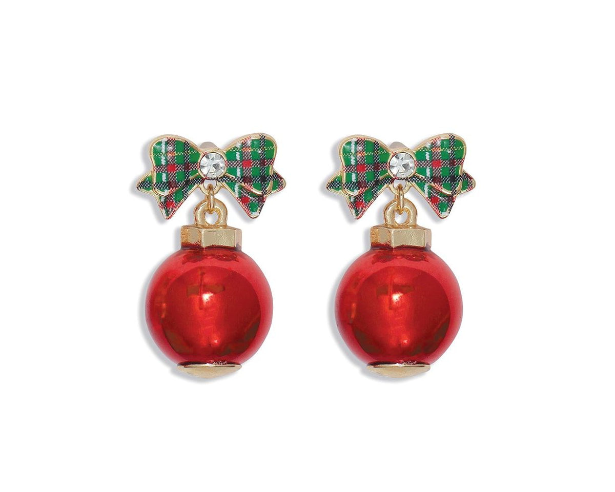 Lovely Baubles with Plaid Bows Earrings by Periwinkle