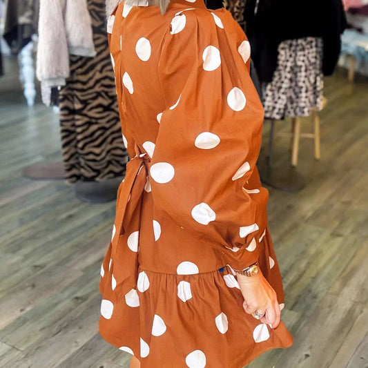 Cinnamon & Sugar Polka Dot Dress
