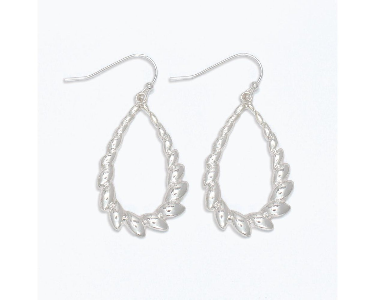 Decorative Silver Teardrop Earrings by Periwinkle