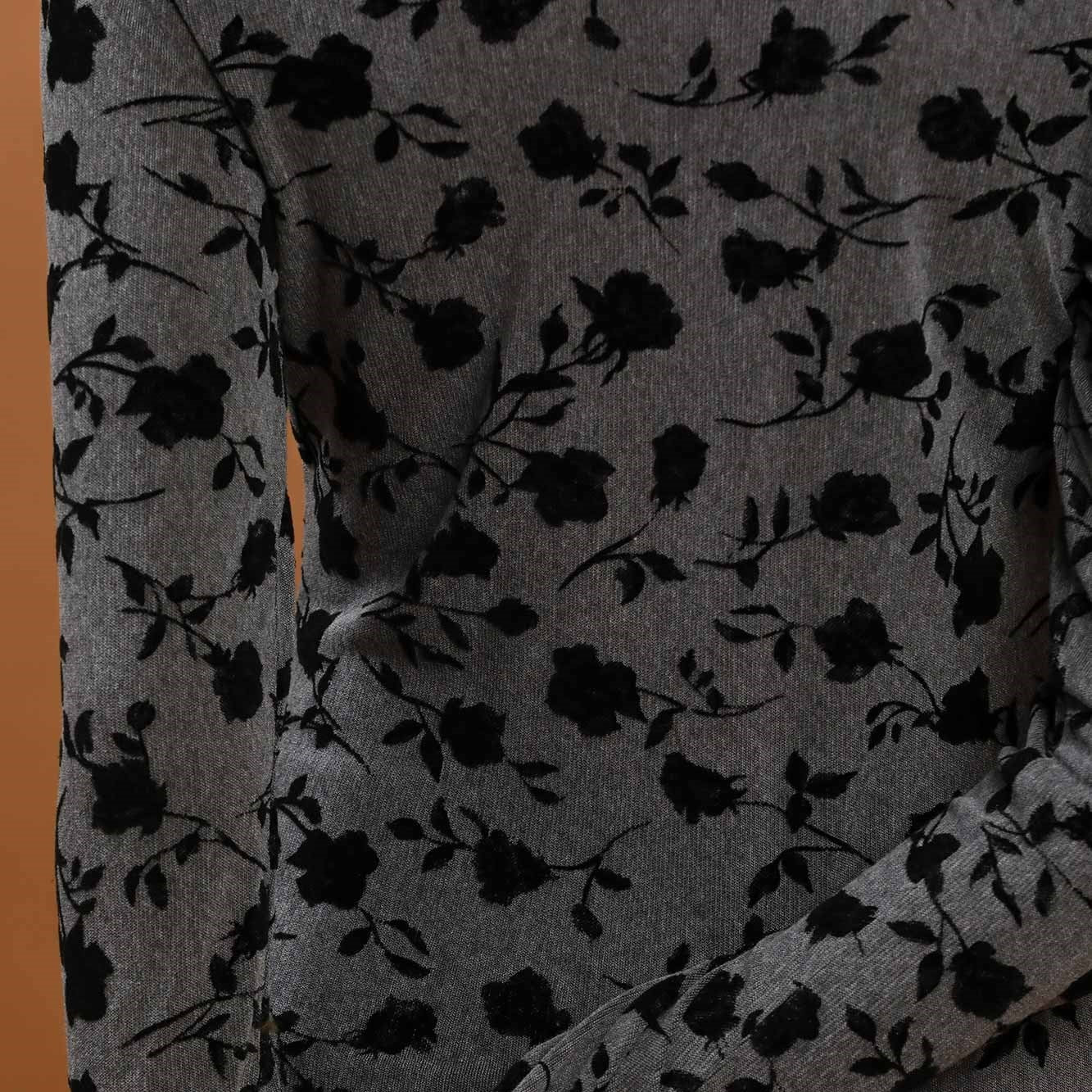 Floral Flocked Long Sleeve Knit Top by Umgee