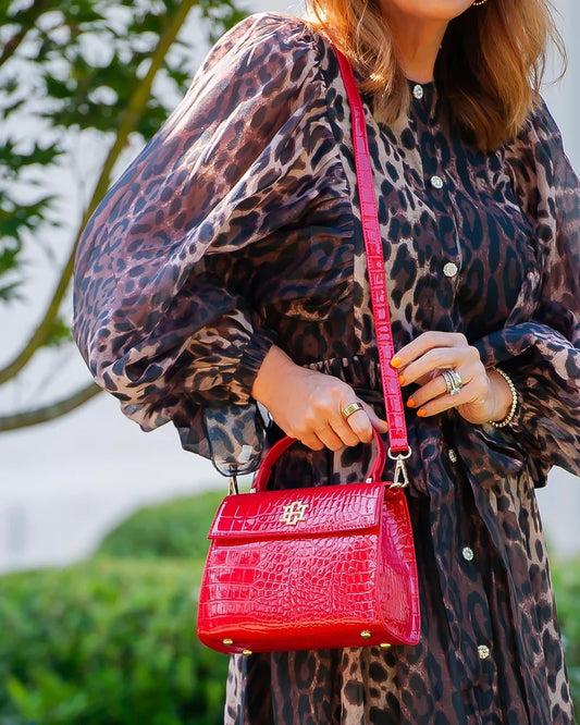 Vivienne Handbag Red Patent by Caroline Hill