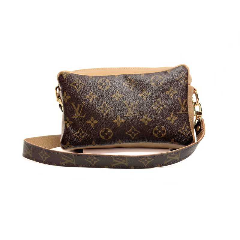 Val Shoulder Bag - Upcycled Monogram Full Front - Bronze