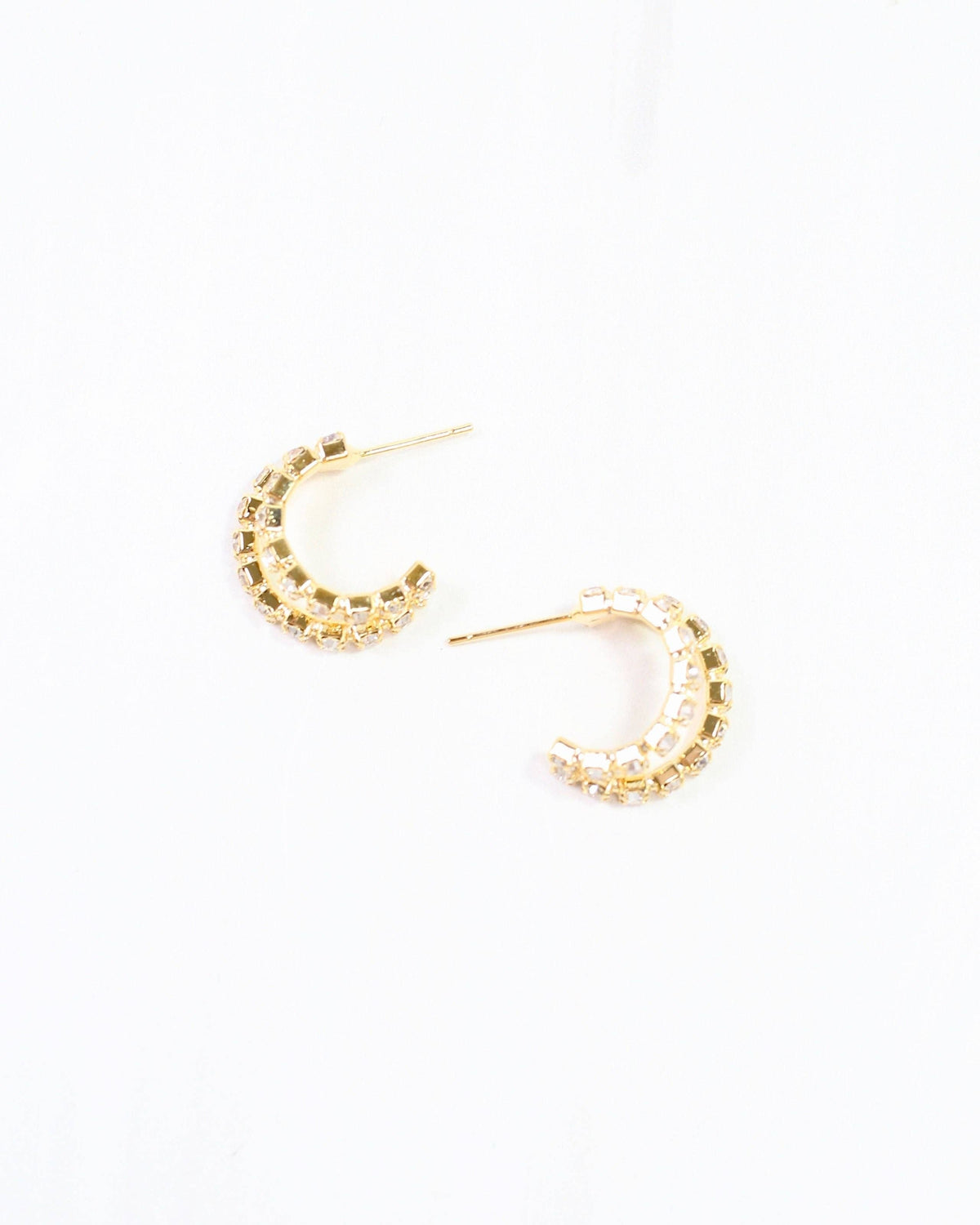 Crystal Rounded Double Hoops by Caroline Hill