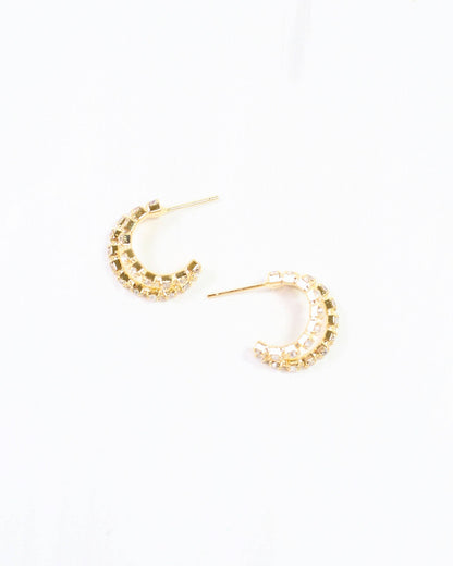 Crystal Rounded Double Hoops by Caroline Hill