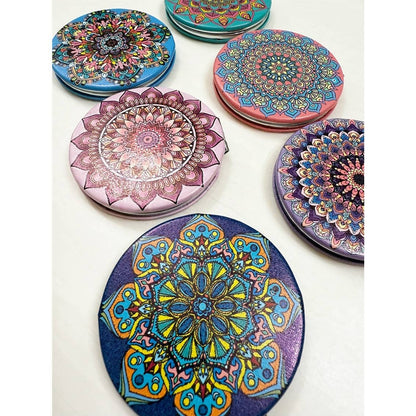 Mandala Double Sided Circle Cosmetic Mirror