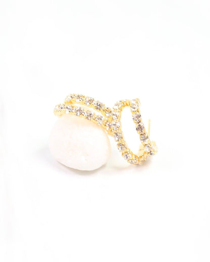 Crystal Rounded Double Hoops by Caroline Hill