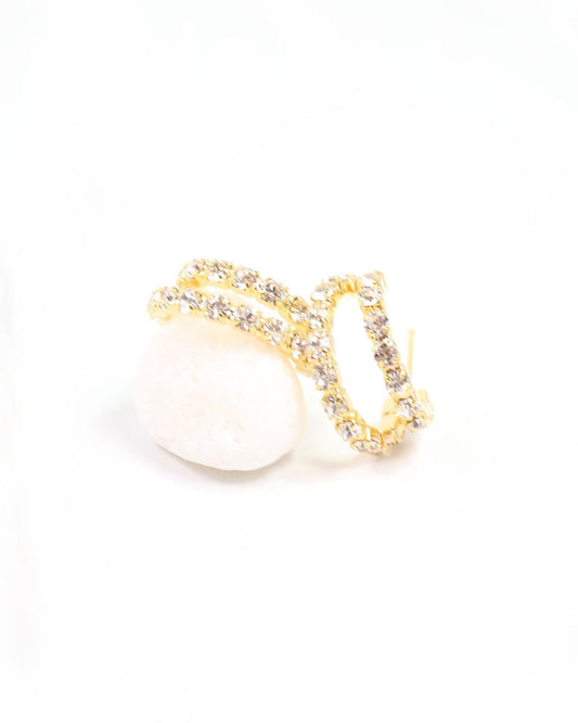 Crystal Rounded Double Hoops by Caroline Hill