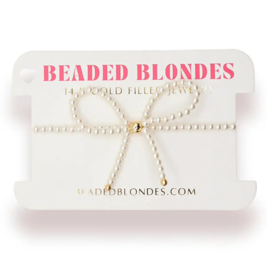 Pearl Bow Bracelet by Beaded Blondes