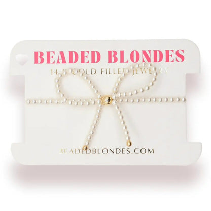 Pearl Bow Bracelet by Beaded Blondes