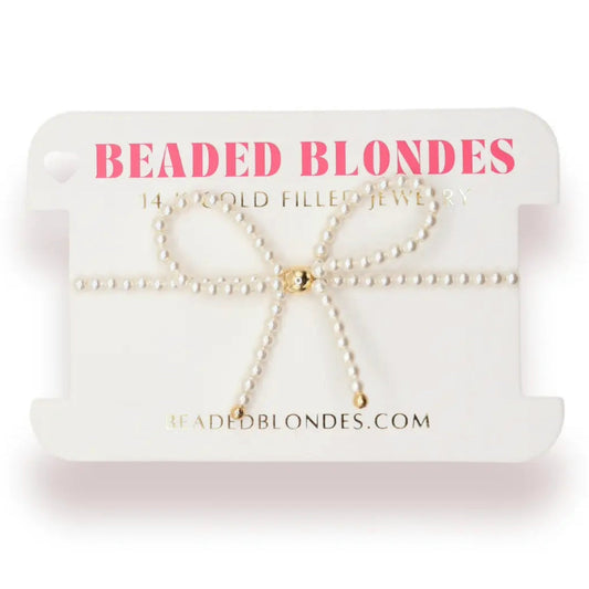 Pearl Bow Bracelet by Beaded Blondes