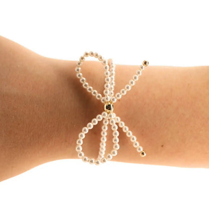 Pearl Bow Bracelet by Beaded Blondes