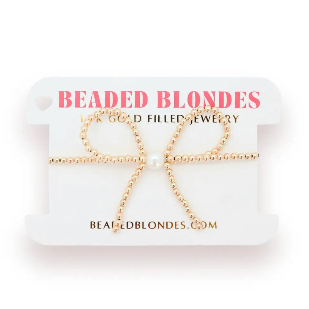 Gold Bow Bracelet by Beaded Blondes