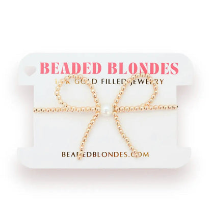 Gold Bow Bracelet by Beaded Blondes