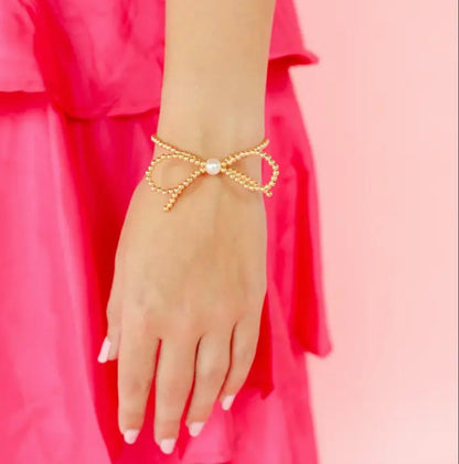 Gold Bow Bracelet by Beaded Blondes