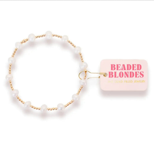 Lolo Pearl Bracelet in Gold by Beaded Blondes