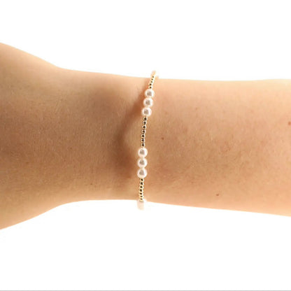Ily Pearl Bracelet in Gold by Beaded Blondes