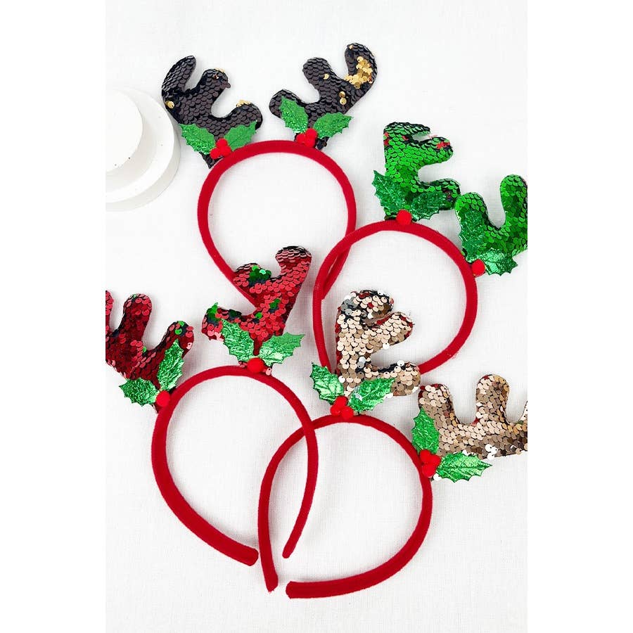 Sparkling Deer Antlers Sequins Headband