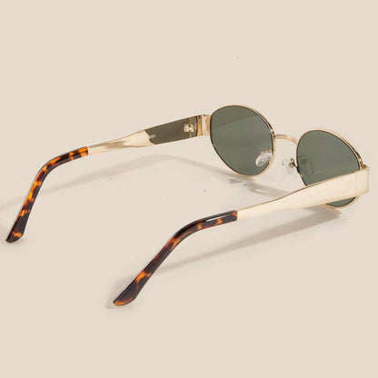 Metal Frame Oval Lens Sunglasses Set