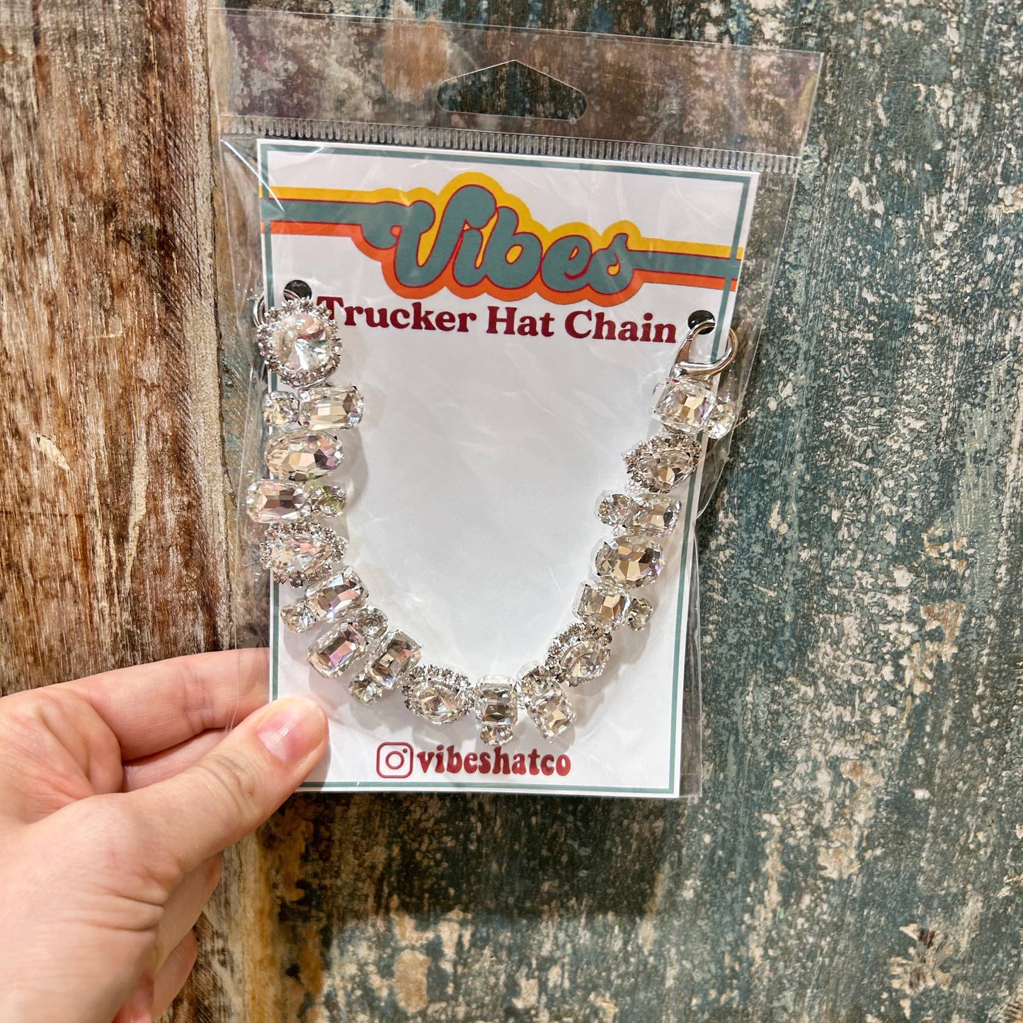 Jumbo Rhinestone Trucker Hat Chain