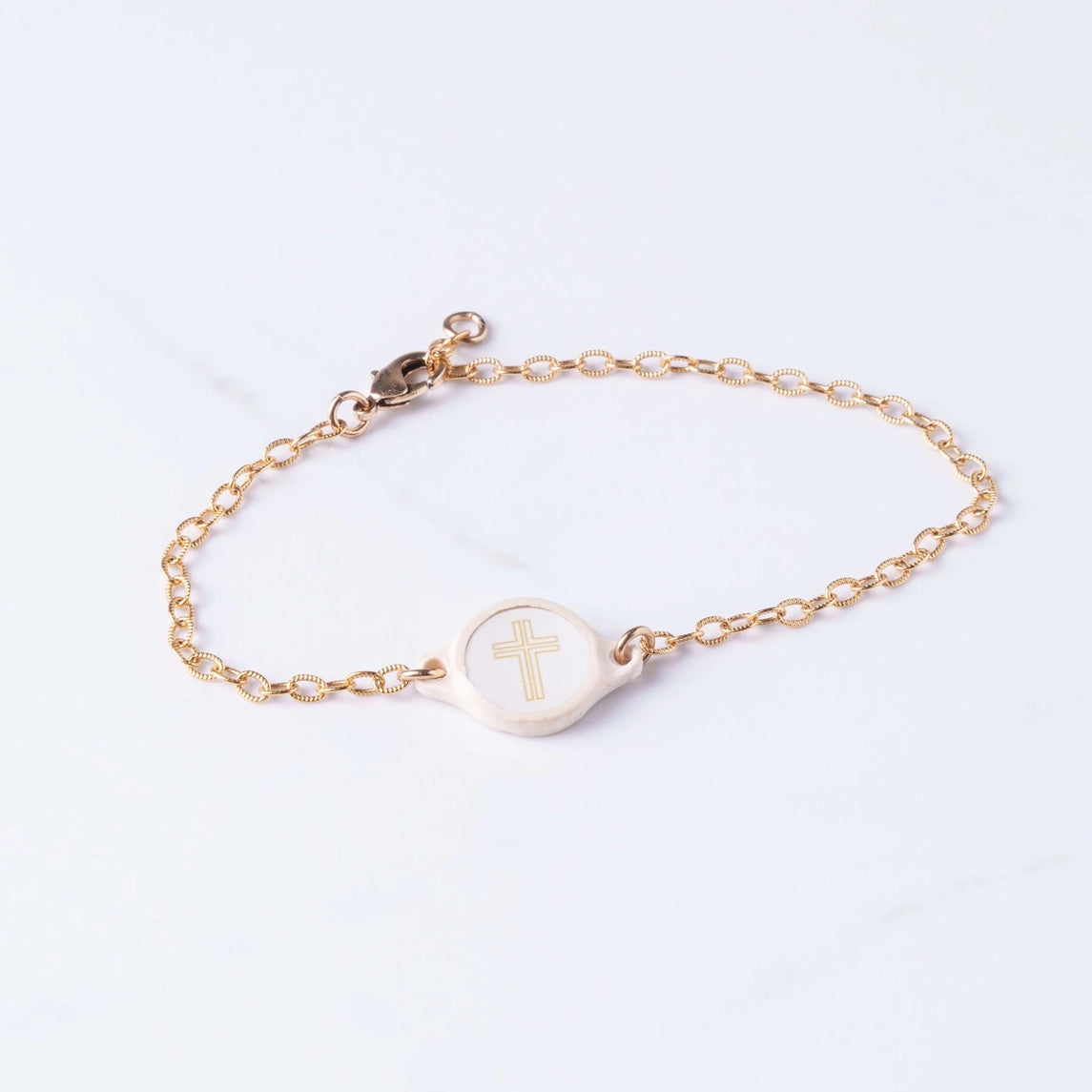 Tap To Pray® Survivor Series Bracelet 14K Dipped Vanilla Cross