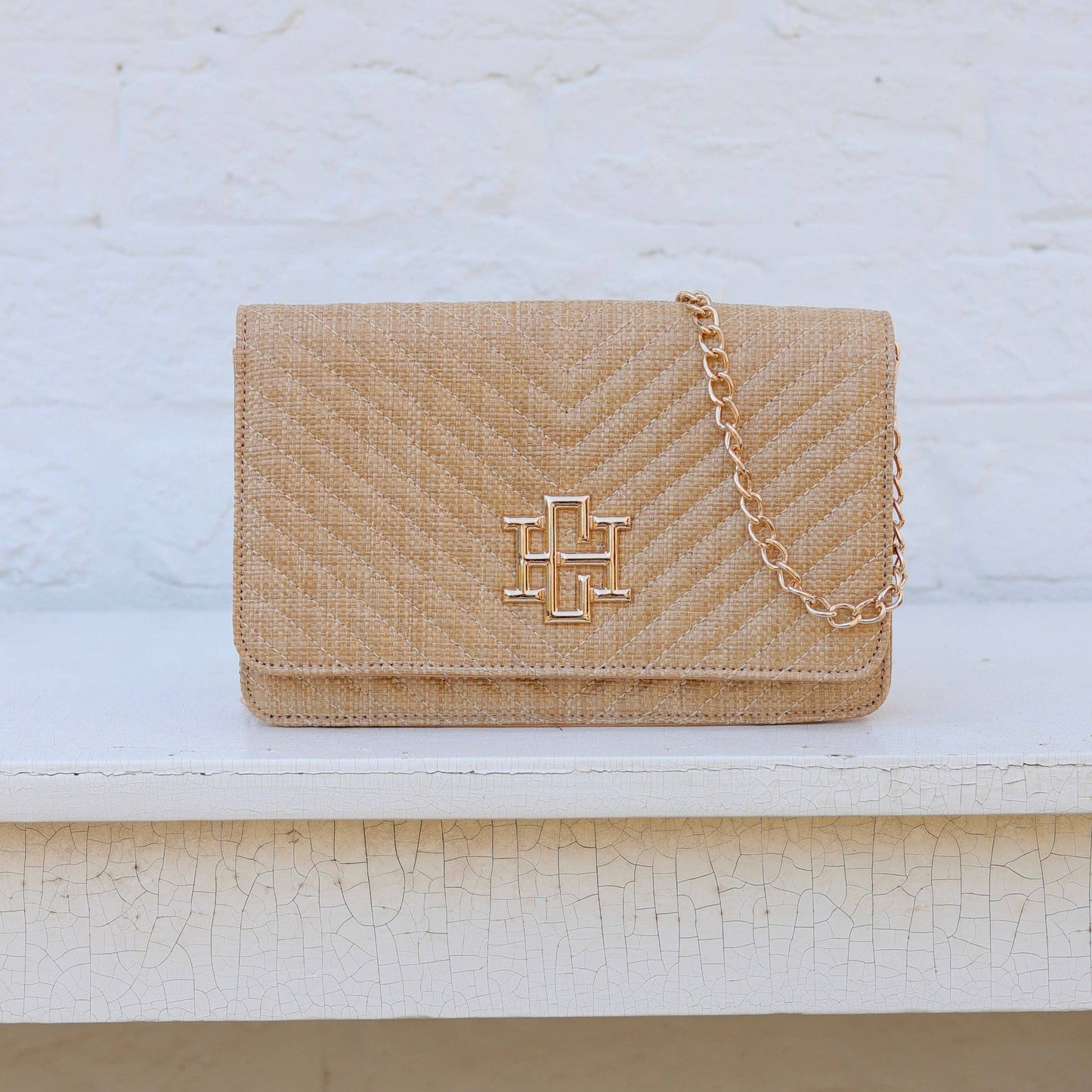 Bryn Clutch/Crossbody- Natural- by Caroline Hill