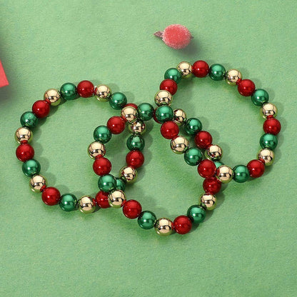 3PCS - Christmas Beaded Stretch Multi Layered Bracelets