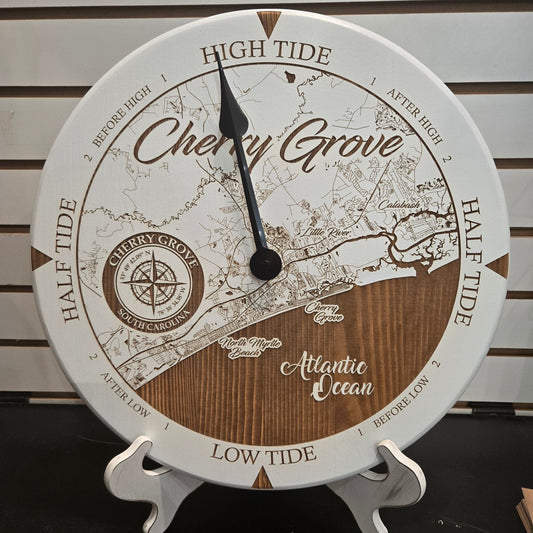 Lowcountry Tide Clock - Cherry Grove 12" White