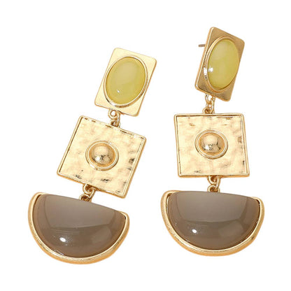 Bold Geometric Drop Statement Earrings