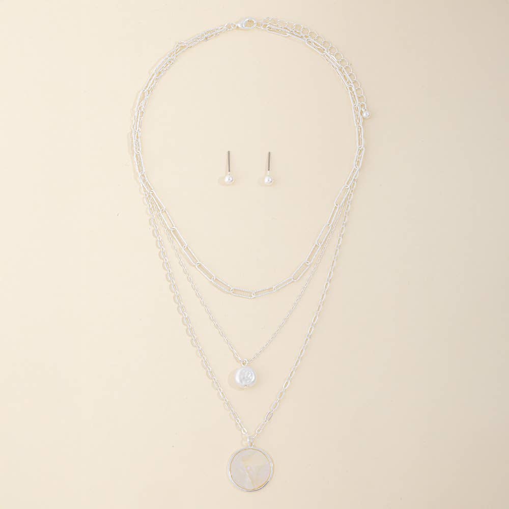 Mother Of Pearl Pendant Necklace