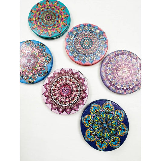 Mandala Double Sided Circle Cosmetic Mirror