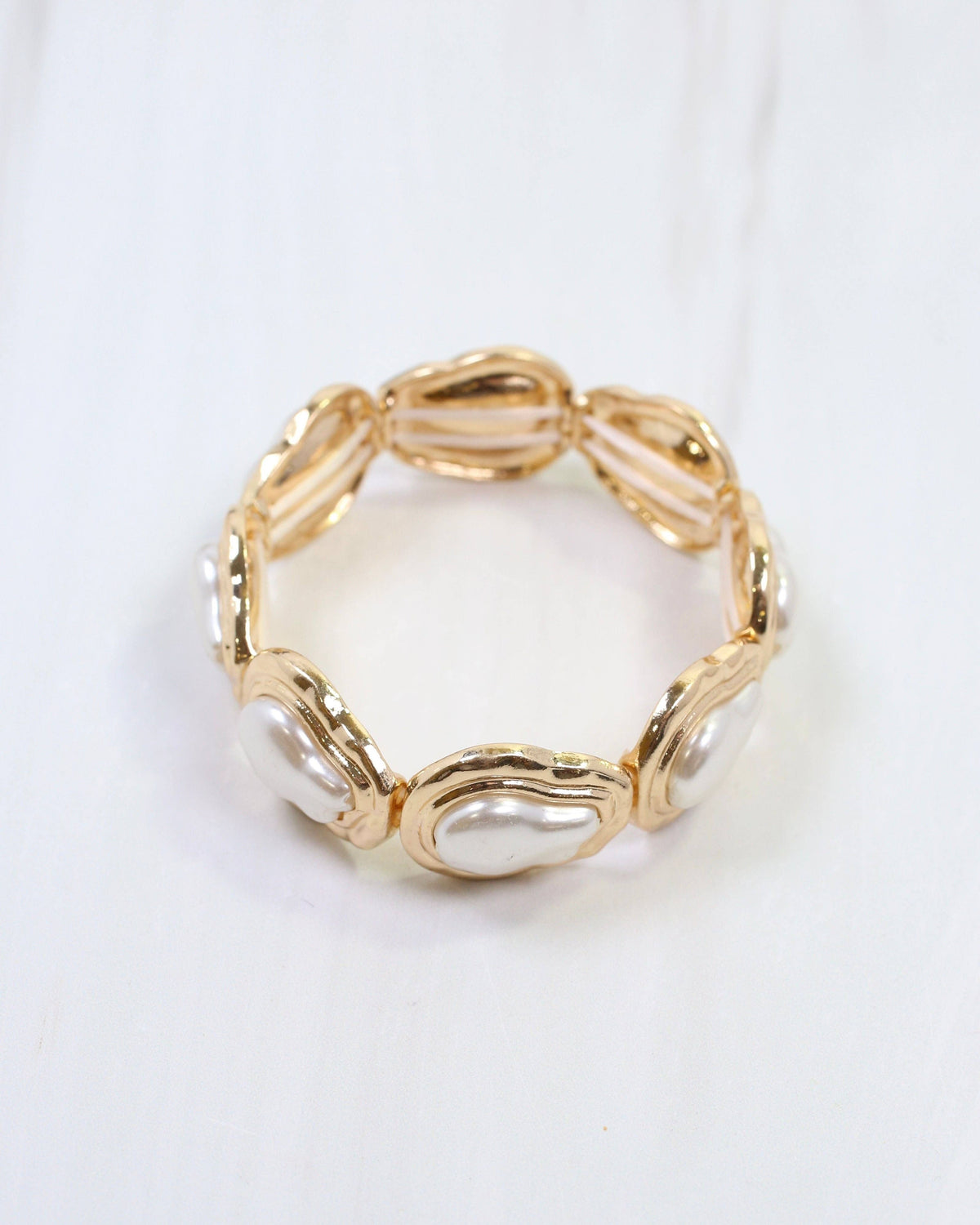 Arwen Baroque Pearl Stretch Bracelet by Caroline Hill